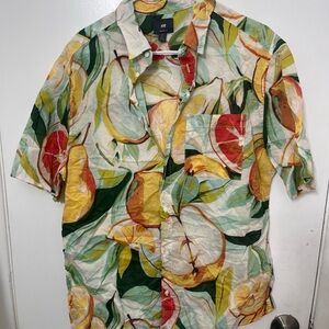 H&M fruit dress shirt size large